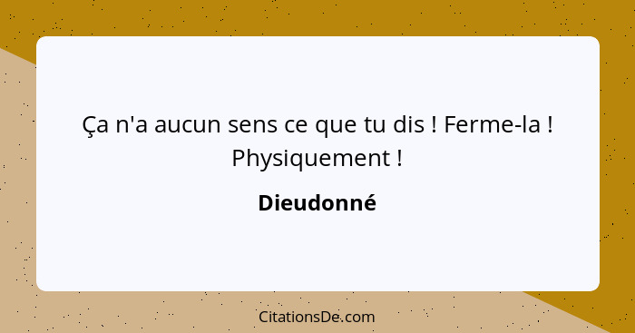 Dieudonne Ca N A Aucun Sens Ce Que Tu Dis Ferme La