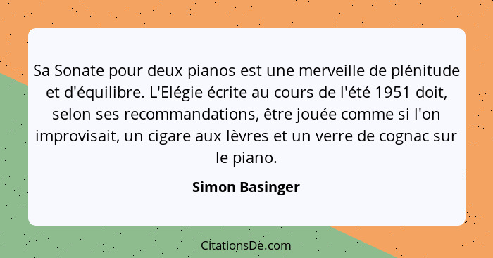 Sa Sonate pour deux pianos est une merveille de plénitude et d'équilibre. L'Elégie écrite au cours de l'été 1951 doit, selon ses reco... - Simon Basinger