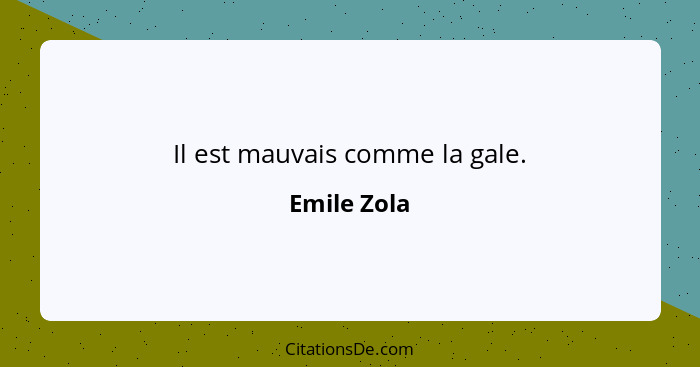 Il est mauvais comme la gale.... - Emile Zola