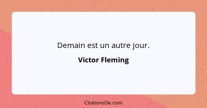 Demain est un autre jour.... - Victor Fleming