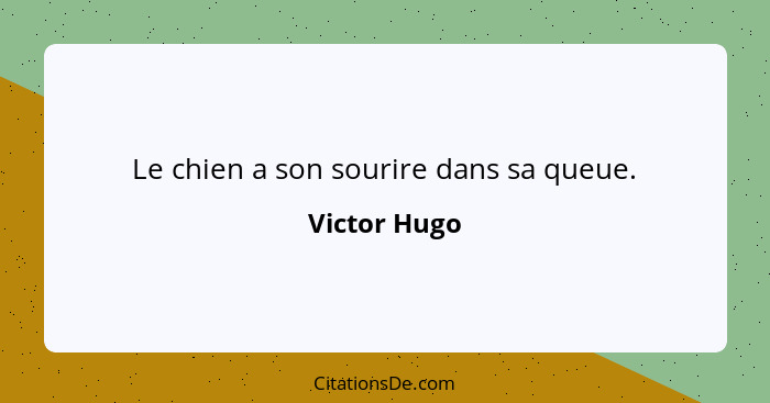 Le chien a son sourire dans sa queue.... - Victor Hugo