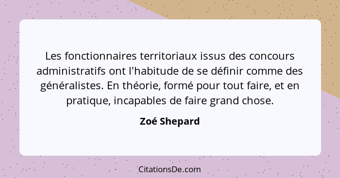 Les fonctionnaires territoriaux issus des concours administratifs ont l'habitude de se définir comme des généralistes. En théorie, formé... - Zoé Shepard