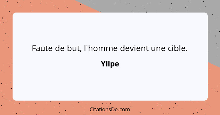 Faute de but, l'homme devient une cible.... - Ylipe