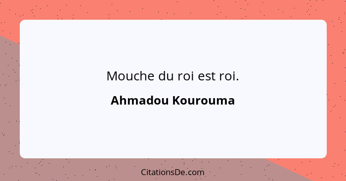Mouche du roi est roi.... - Ahmadou Kourouma