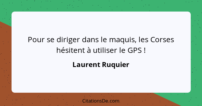 Pour se diriger dans le maquis, les Corses hésitent à utiliser le GPS !... - Laurent Ruquier
