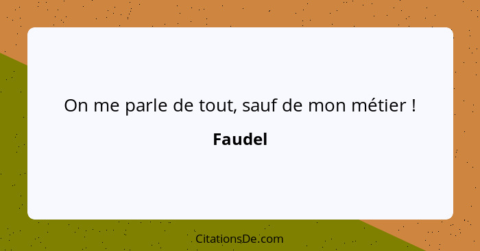 On me parle de tout, sauf de mon métier !... - Faudel