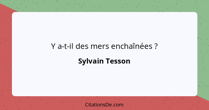 Y a-t-il des mers enchaînées ?... - Sylvain Tesson