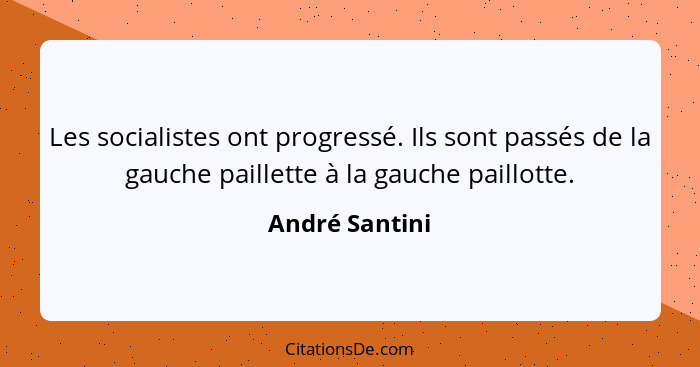 Les socialistes ont progressé. Ils sont passés de la gauche paillette à la gauche paillotte.... - André Santini