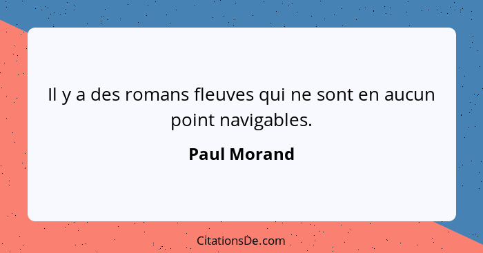 Il y a des romans fleuves qui ne sont en aucun point navigables.... - Paul Morand