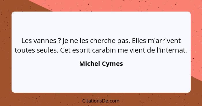 Les vannes ? Je ne les cherche pas. Elles m'arrivent toutes seules. Cet esprit carabin me vient de l'internat.... - Michel Cymes