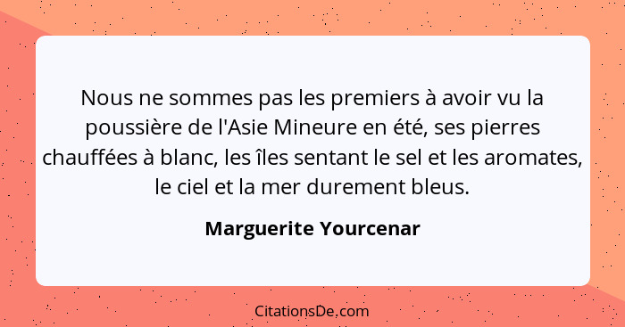 Marguerite Yourcenar Nous Ne Sommes Pas Les Premiers A Avo
