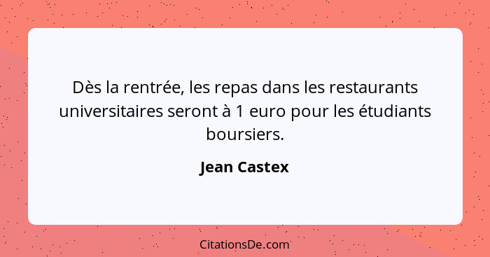Dès la rentrée, les repas dans les restaurants universitaires seront à 1 euro pour les étudiants boursiers.... - Jean Castex