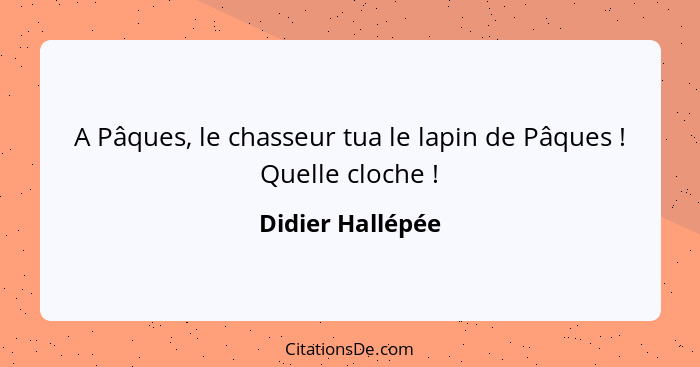 A Pâques, le chasseur tua le lapin de Pâques ! Quelle cloche !... - Didier Hallépée