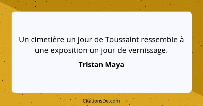 Un cimetière un jour de Toussaint ressemble à une exposition un jour de vernissage.... - Tristan Maya