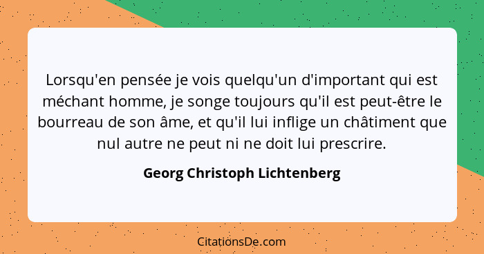 Georg Christoph Lichtenberg Lorsqu En Pensee Je Vois Quelq