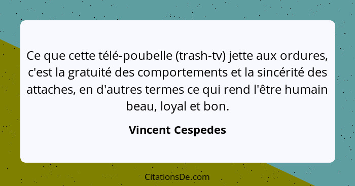 Vincent Cespedes Ce Que Cette Tele Poubelle Trash Tv Jet