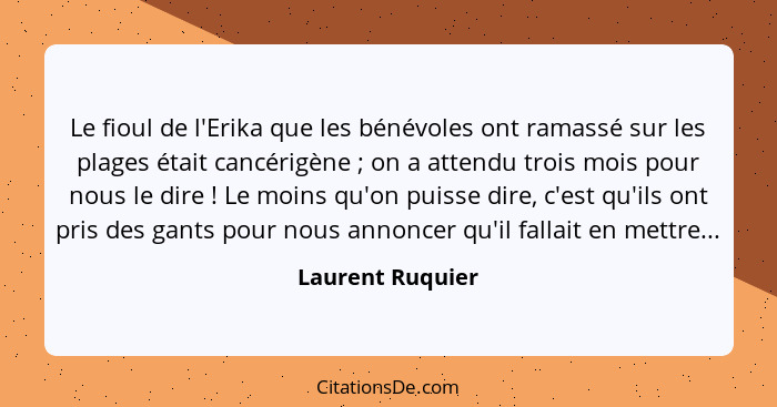 Laurent Ruquier Le Fioul De L Erika Que Les Benevoles Ont