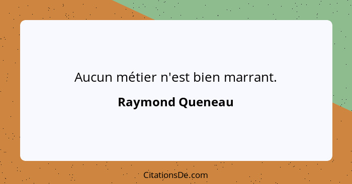 Aucun métier n'est bien marrant.... - Raymond Queneau